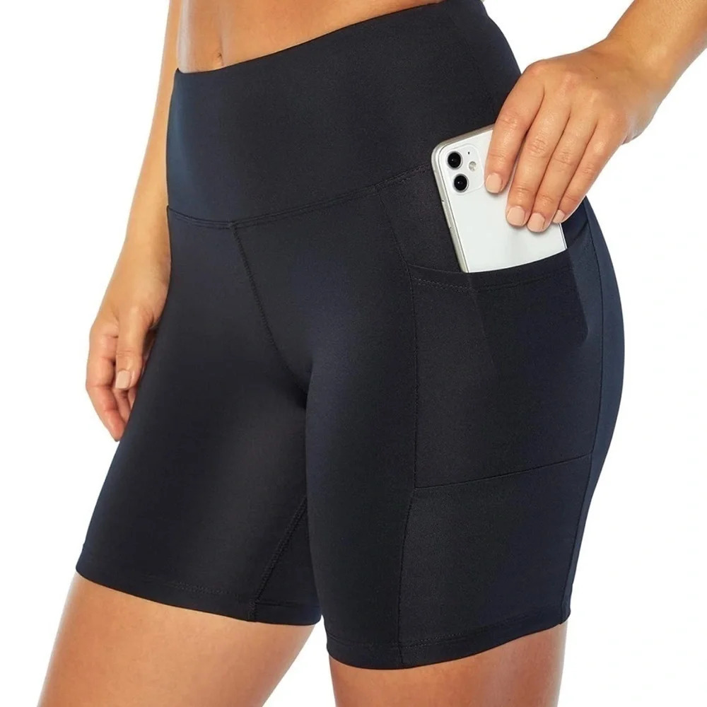 New! Bally Total Fitness Women's High Rise Pocket Shorts XL